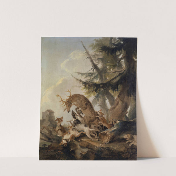 Stag, Attacked by a Pack of Hounds (1772) by Caspar Wolf