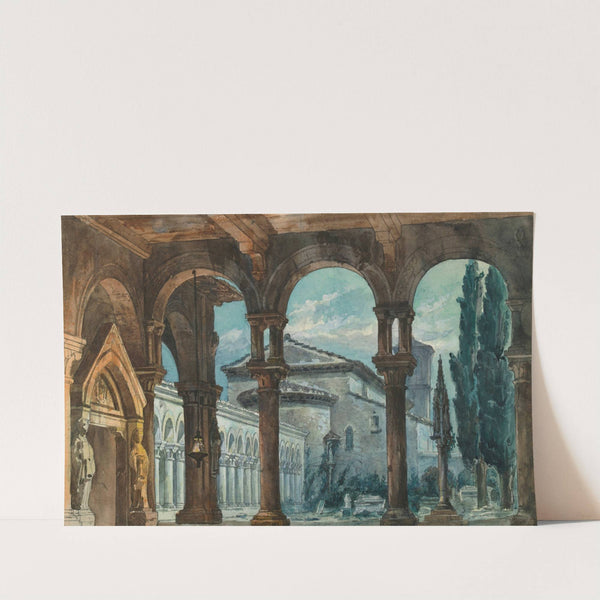 Stage Design, Cloister at Night by Anonymous