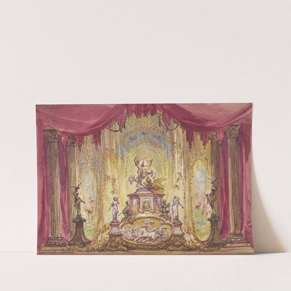 Stage Set with a Statue Of Saint George Slaying the Dragon by Robert Caney