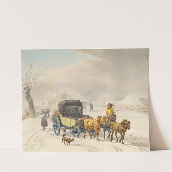Stagecoach in Winter by Wilhelm von Kobell