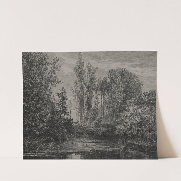 Stags at the water’s edge (1850) by Charles François Daubigny