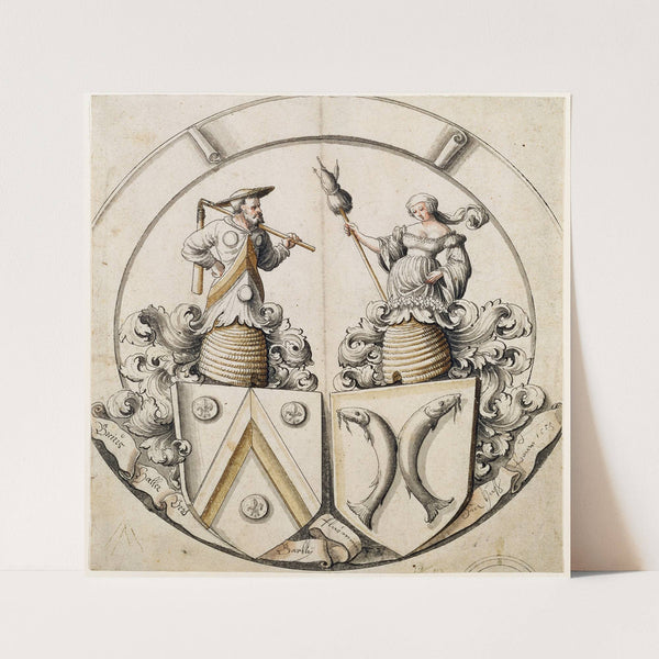 Stained Glass Design for a Married Couple by Hieronymus Lang