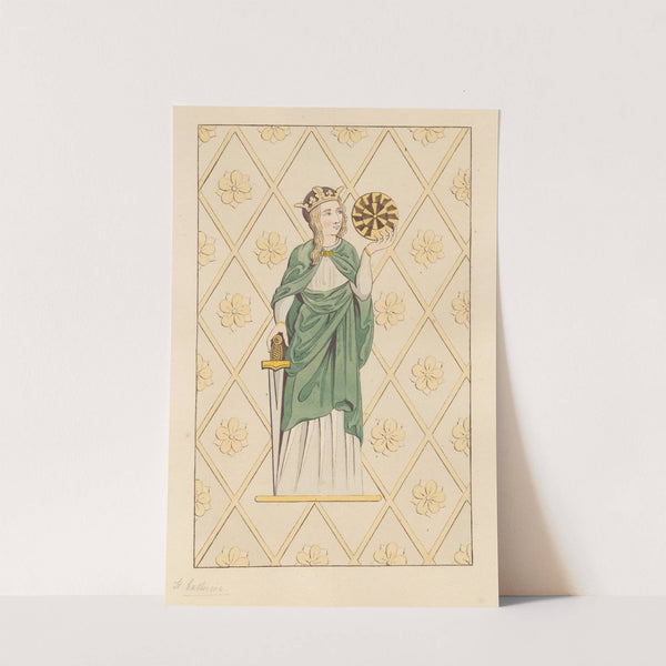 Stained Glass Window of St. Catherine from Heston Church by Daniel Lysons