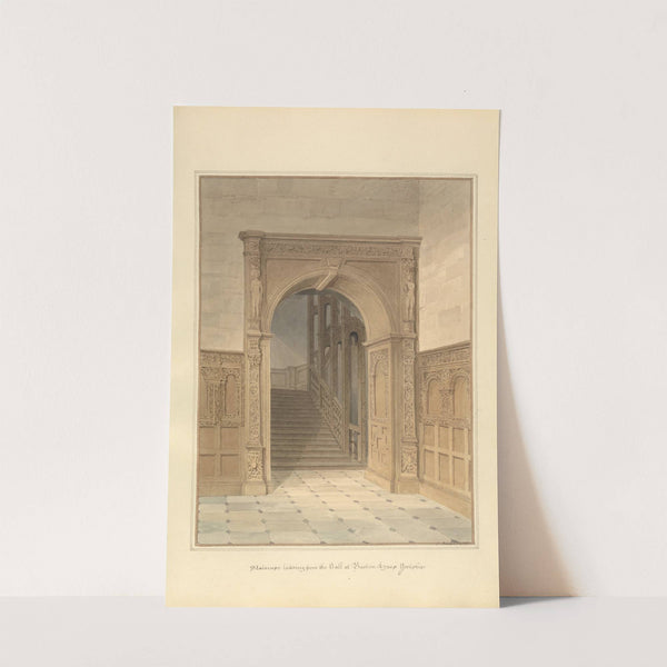 Staircase Leading from the hall at Burton Agnes Yorkshire by John Buckler