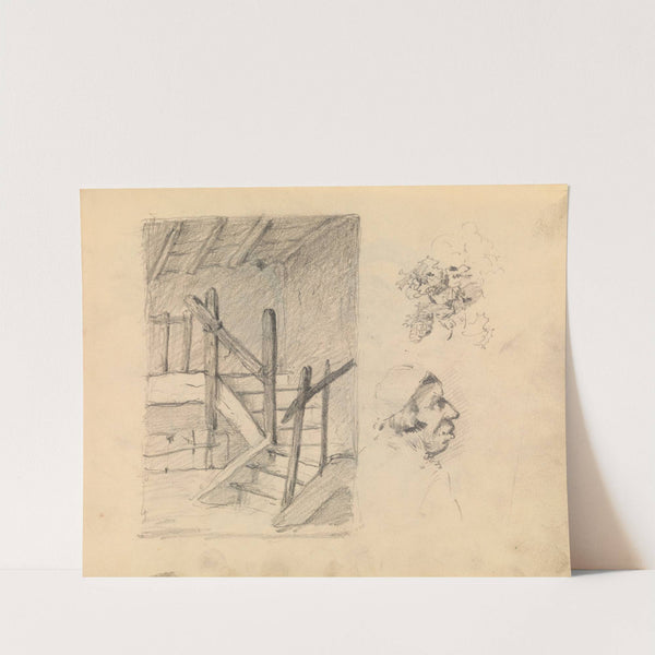 Stairs, Man, Foliage (detail) by James Ensor