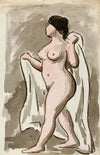 Standing Female Nude with Drape