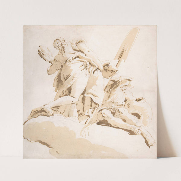 Standing Figure of Prudence and a Seated River God by workshop of Giovanni Battista Tiepolo