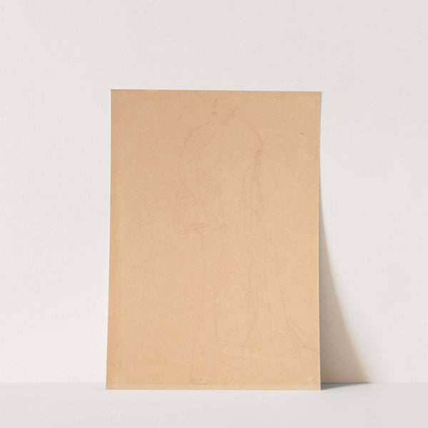 Standing figure to the left, the boa overlaps the left forearm by Gustav Klimt