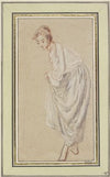 Standing Girl; barefoot, lifting her skirt
