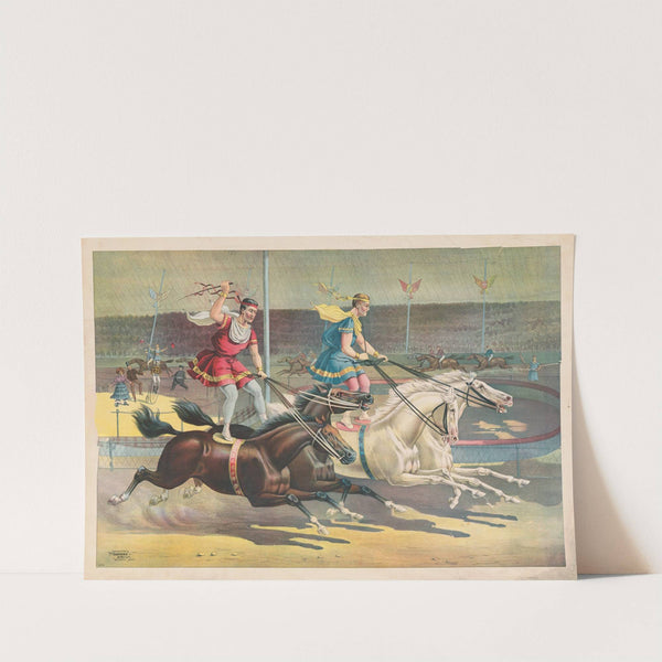 Standing horseback riders (1890) by Calvert Litho. Co