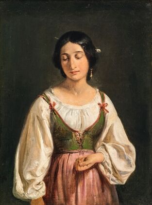 Standing Italian Woman. Study for A Goatherd Selling Milk
