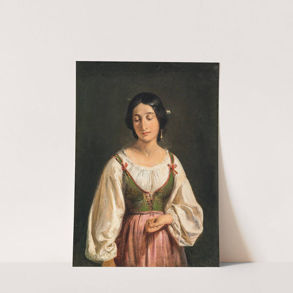 Standing Italian Woman. Study for A Goatherd Selling Milk by Wilhelm Marstrand
