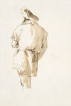 Standing male figure seen from behind