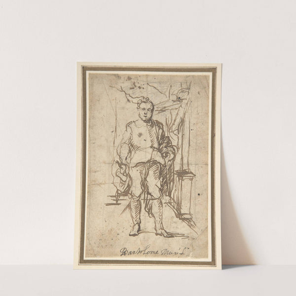 Standing Male Figure; Study for a Portrait (1670–80) by Bartolomé Estebán Murillo