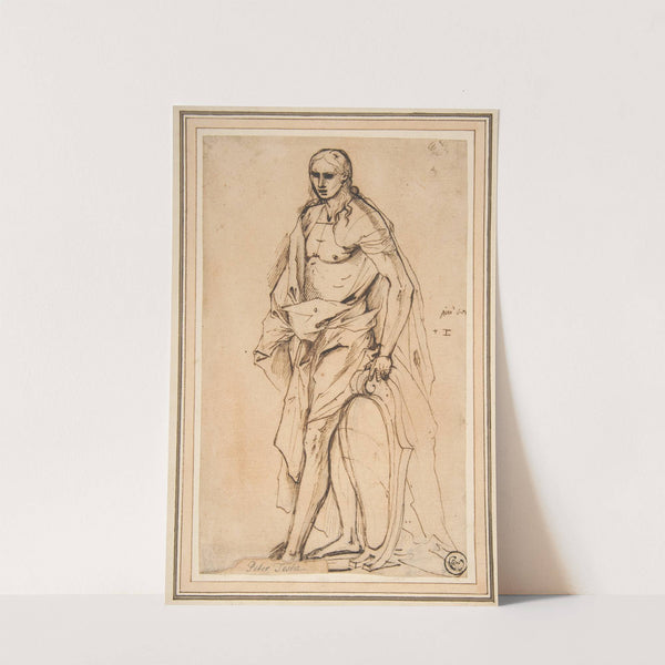 Standing Male Figure Supporting a Shield by Pietro Testa