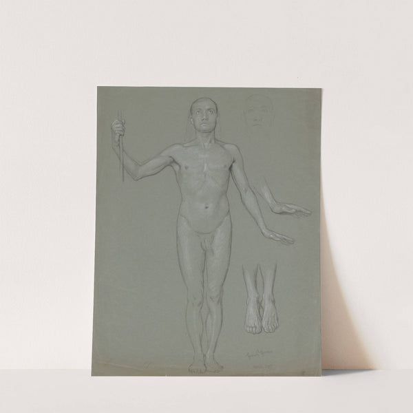 Standing male nude (1907) by Hans Thoma