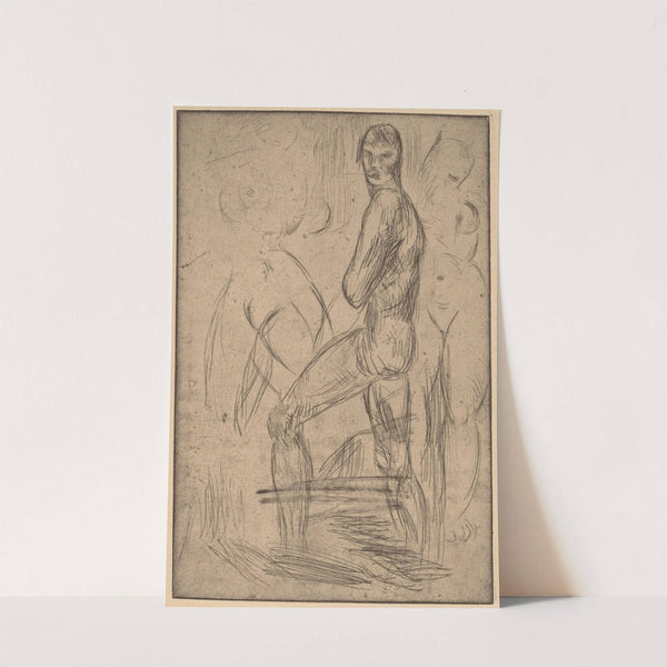 Standing Male Nude and Two Female Nudes (1914) by Wilhelm Lehmbruck