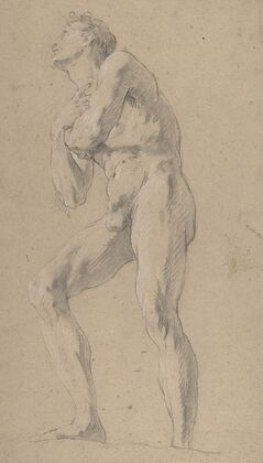 Standing Male Nude Seen from Below