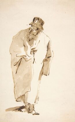 Standing Man in a Full Coat and High Hat with a Medaillon — size preview