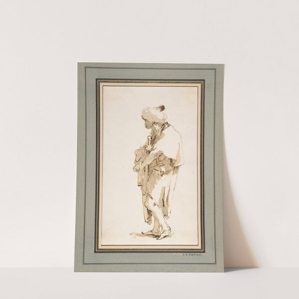 Standing Man in a Turban, Holding a Sword (1696–1770) by Giovanni Battista Tiepolo
