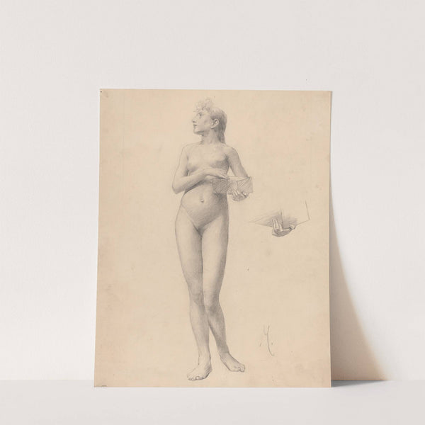 Standing Nude Woman Holding a Box by Karel Vitezslav Masek
