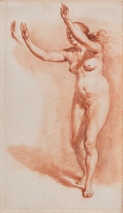 Standing Nude Woman with Upraised Arms