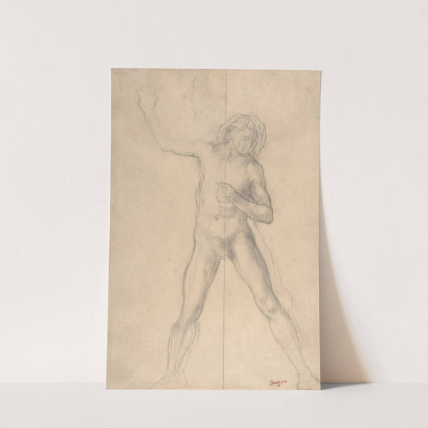 Standing Nude Youth, with right arm raised (1859–60) by Edgar Degas