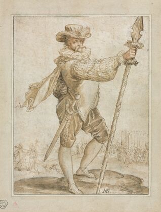 Standing Officer Holding a Boar’s Spear (1586)