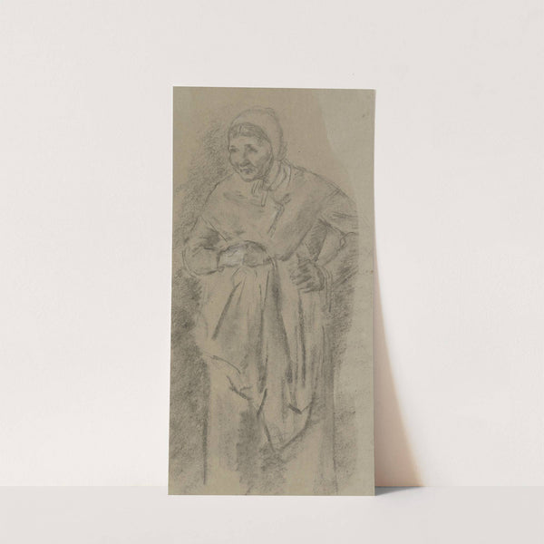 Standing old farmwoman by Anton Burger