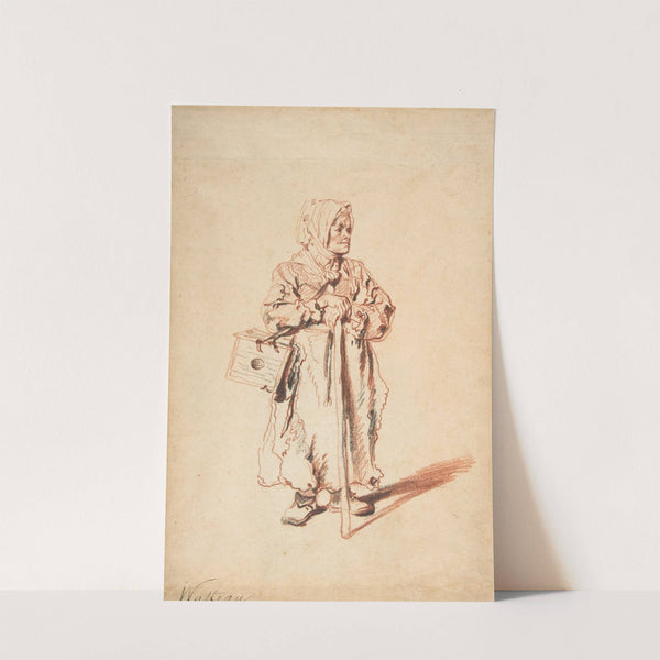 Standing Savoyarde with a Marmot Box by Jean-Antoine Watteau