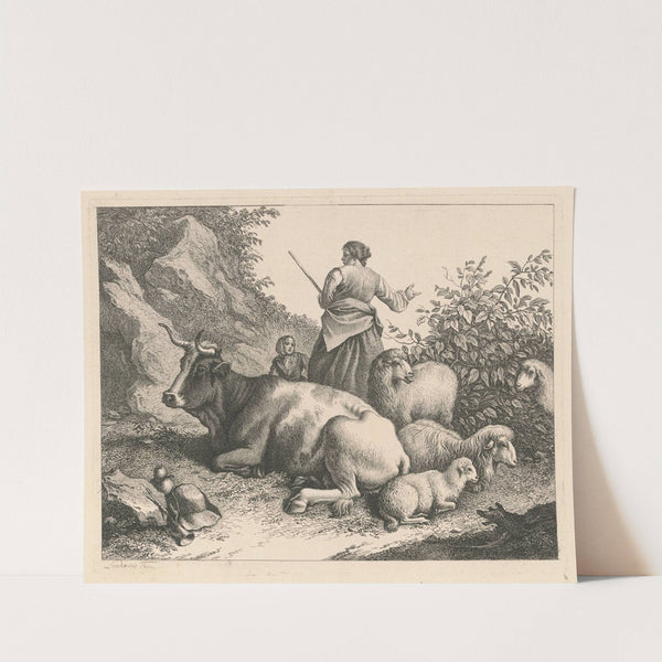 Standing Shepherdess with a Child by Francesco Londonio