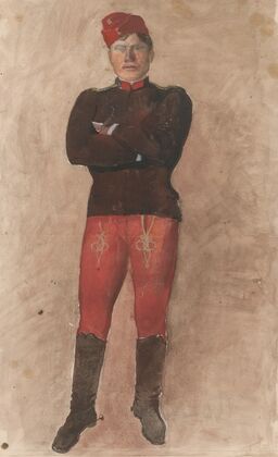Standing soldier with folded arms (1880–1910)