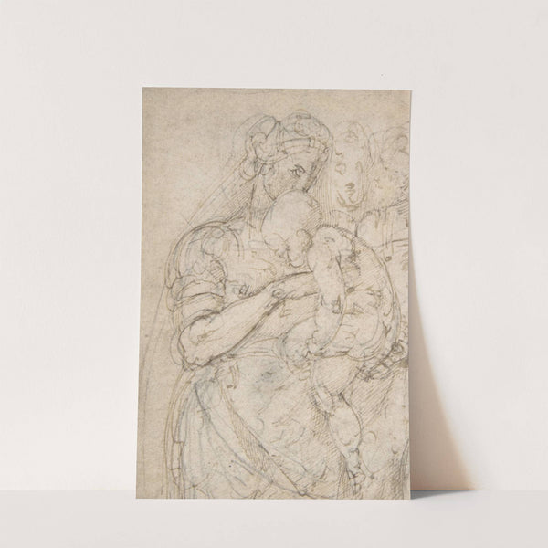 Standing Virgin with Child, Two Heads at Upper Right by Battista Franco