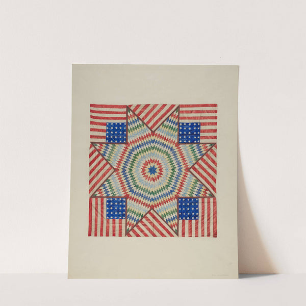 Star and Flag Design Quilt by Fred Hassebrock