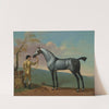 'Starling', a Grey Racehorse, by 'Bay Bolton', Held by a Groom, in a Landscape by Thomas Spencer