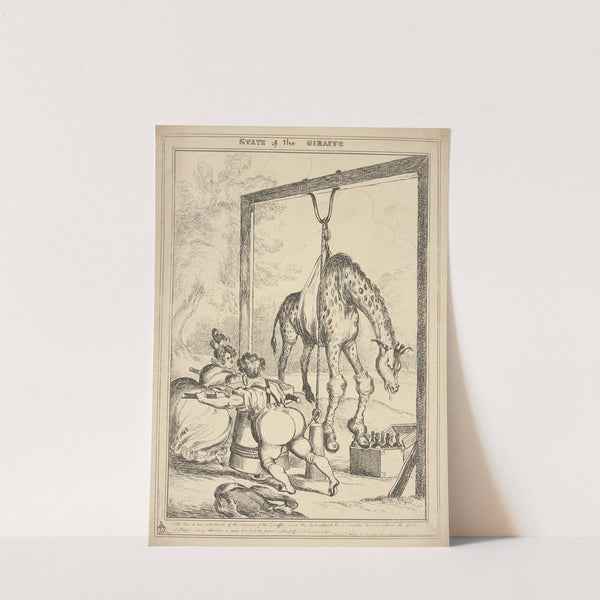 State of the giraffe. (1829) by William Heath