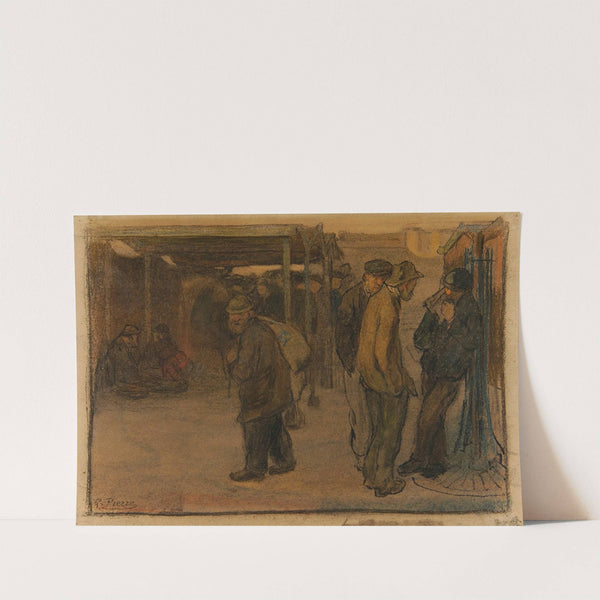 Stationnement d'indigents devant un baraquement by Gustave Pierre