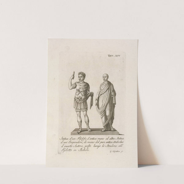Statua d'un Filosofo, d'antica mano cd altra statua d'un gmperadore, di mano del pari antica by Gaetano Vascellini