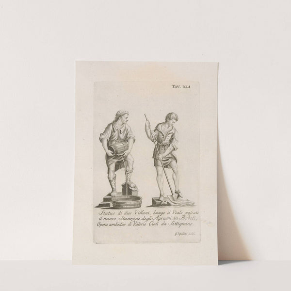 Statue di due Villani, lungo il Viale passato il nuovo Stanzone degli Agrumi in Boboli by Gaetano Vascellini