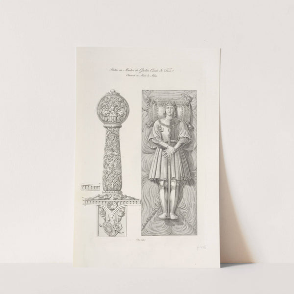 Statue en marbre de Gaston comte de Foix conservée au musée de Milan. by Nicolas Xavier Willemin