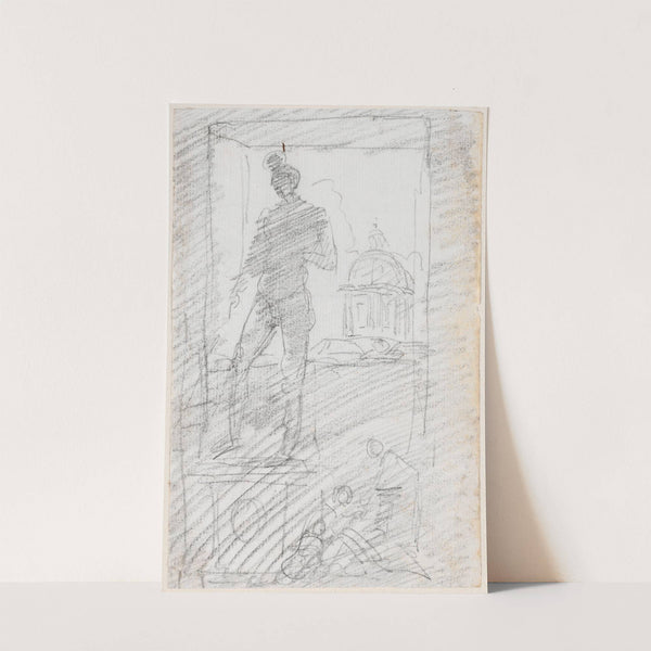 Statue of a Nude before a Window View (probably c. 1754-1765) by Hubert Robert