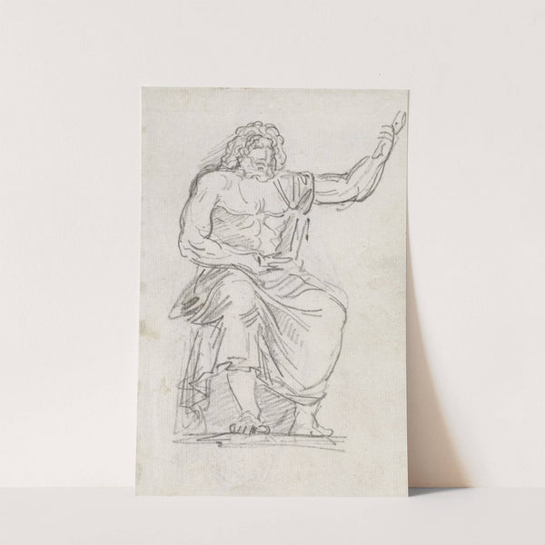 Statue of Jupiter, Seated (recto) (1754-1765) by Hubert Robert