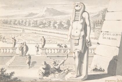 Statue of Osiris in a Garden