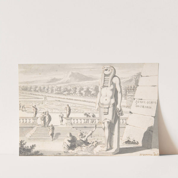 Statue of Osiris in a Garden by Jan Goeree