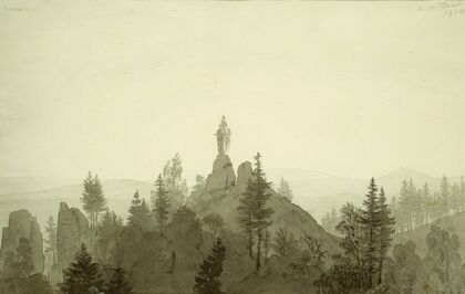 Statue of the Madonna in the Mountains