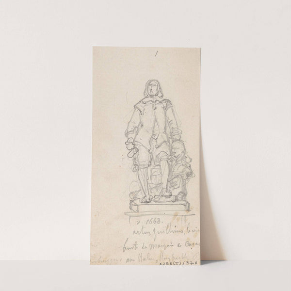 Statue of the Sculptor Artus Quellinus I with the Bust of the Marquis of Caracena by Nicaise De Keyser