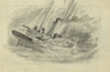 Steam ship in storm, man overboard