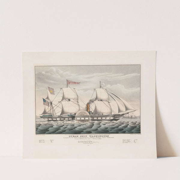 Steam ship Washington; belonging to the Ocean Steam Navigation Company, Frederick Hewitt Commander (1847) by Currier & Ives.