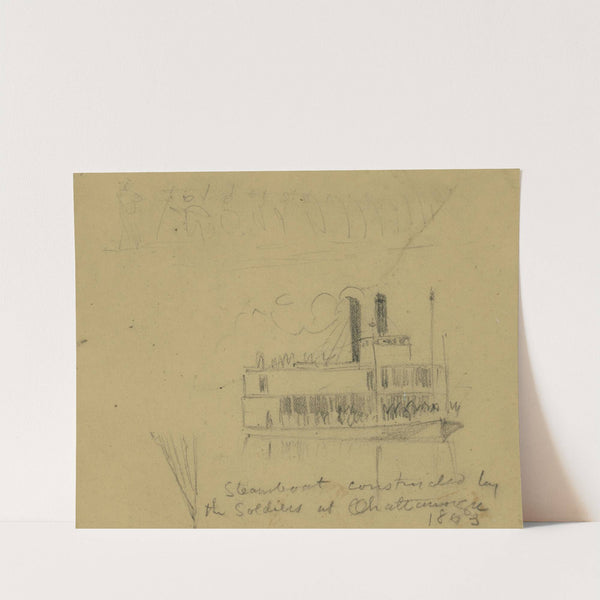 Steamboat constructed by the Soldiers at Chattanooga, 1863 by Alfred Rudolph Waud