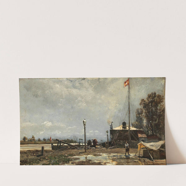 Steamboat Station on the Danube near Kaisermühlen (1871) by Emil Jakob Schindler